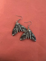 skull moth earrings